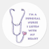 Stethoscoop Hartchirurgie Ronde Sticker (Voorkant)