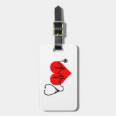 Stethoscoop hartslag Hartslag Bagagelabel (Voorkant verticaal)