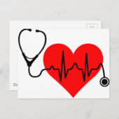 Stethoscoop hartslag Hartslag Briefkaart (Voorkant / Achterkant)