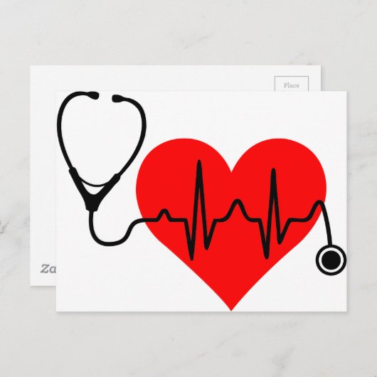 Stethoscoop hartslag Hartslag Briefkaart (Voorkant / Achterkant)