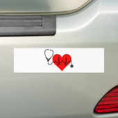 Stethoscoop hartslag Hartslag Bumpersticker (Op auto)