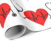 Stethoscoop hartslag Hartslag Cadeaupapier (Rol Hoek)