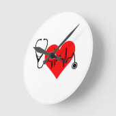 Stethoscoop hartslag Hartslag Ronde Klok (Hoek)