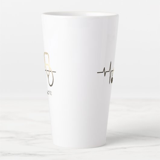 Stethoscoop hartslag Medisch Latte Mok (Voorkant)