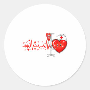 Stethoscoop Hartslag Verpleegster Valentijnsdag Rn Ronde Sticker