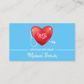 Stethoscoop Hartverpleegkundige Blue Visitekaartje (Voorkant)