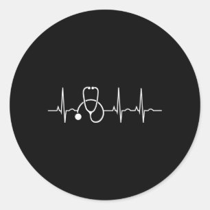 Stethoscoop Hebeat EKG Verpleegkundige Medisch Art Ronde Sticker