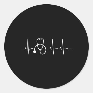Stethoscoop Hebeat EKG Verpleegkundige Medisch Art Ronde Sticker