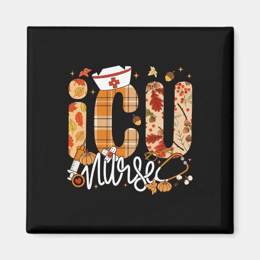 Stethoscoop IC Nurse Herfst Yall Autumn Leaves Tha Magneet (Voorkant)