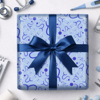 Stethoscoop Inpakpapier Zorg Thema Blauw