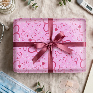 Stethoscoop Inpakpapier Zorg Thema Roze