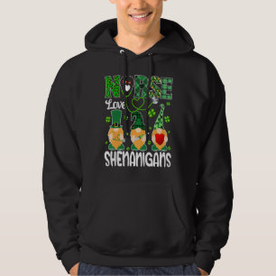 Stethoscoop Irish Gnomes Shenanigans Nurse St Patr Hoodie