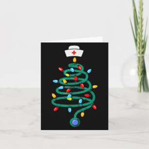 Stethoscoop Kerstboom Geregistreerde Doctor Nurse Kaart