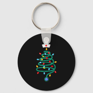 Stethoscoop Kerstboom Geregistreerde Doctor Nurse Sleutelhanger