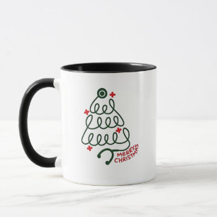 Stethoscoop Kerstboom Lichtjes Verpleegkundige Kle Mok