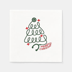 Stethoscoop Kerstboom Lichtjes Verpleegkundige Kle Servet