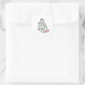 Stethoscoop Kerstboom Lichtjes Verpleegkundige wer Vierkante Sticker (Tas)