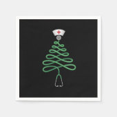 Stethoscoop Kerstboom Nurse Scrub Xmas Servet (Voorkant)