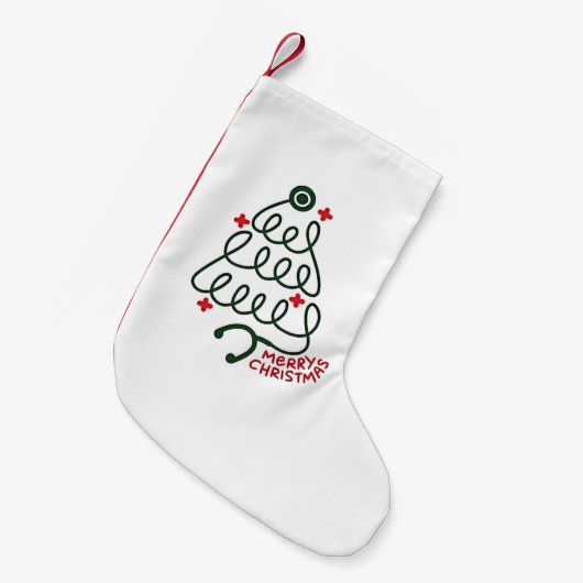 Stethoscoop Kerstboom Verlichting Verpleegkundige  Kleine Kerstsok (Voorkant (Hangend))