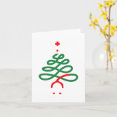 Stethoscoop Kerstboom Verpleegster Grappige Verple Kaart (Gele Bloem)