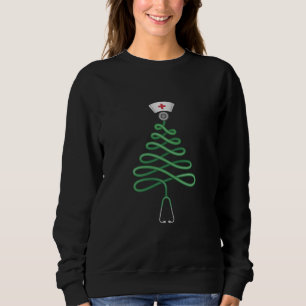 Stethoscoop Kerstboom Verpleegster Schort Kerstmis Trui