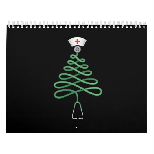 Stethoscoop Kerstboom Verpleegster Schrob Kerstmis Kalender (Hoes)
