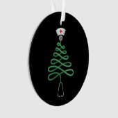 Stethoscoop Kerstboom Verpleegster Schrob Kerstmis Ornament (voorkant)