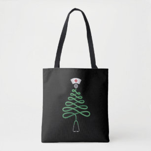 Stethoscoop Kerstboom Verpleegster Schrob Kerstmis Tote Bag