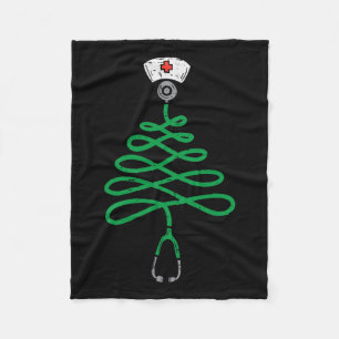 Stethoscoop kerstboom Zuurkerstscrub T Fleece Deken