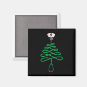 Stethoscoop kerstboom Zuurkerstscrub T Magneet (Voorkant / Achterkant)