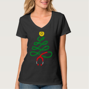 Stethoscoop kerstboom Zuurkerstscrub T T-shirt
