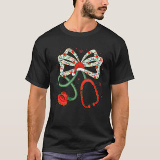 Stethoscoop Kerstmis Verpleegster Gezondheidswerke T-shirt