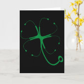 Stethoscoop Klaver Geluk St. Patrick's Dag Grappig Kaart (Gele Bloem)