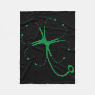 Stethoscoop Klaver Lucky St. Patrick's Day Grappig Fleece Deken