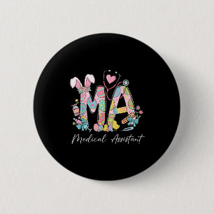 Stethoscoop konijnenoren ma medisch assistent pase ronde button 5,7 cm