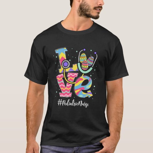 Stethoscoop Love Pediediatric Neurse Funny Easter T-shirt (Voorkant)
