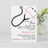 Stethoscoop Medical Doctor Afstuderen Aankondiging (Staand voorkant)