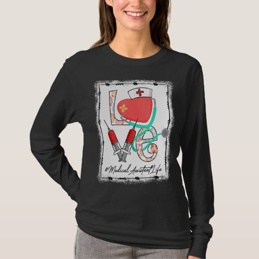 Stethoscoop Medisch Assistent Leven Verpleegkundig T-shirt (Voorkant)