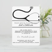 Stethoscoop Medisch Doctor Afstudeeraankondiging Kaart (Staand voorkant)