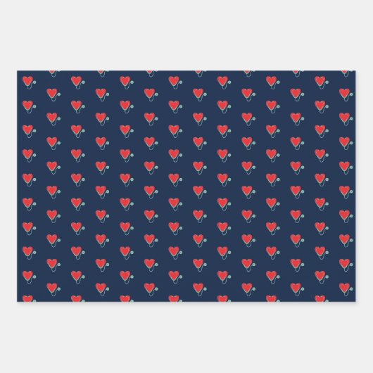 Stethoscoop medisch veld Gift Blue Inpakpapier Vel (Voorkant 3)