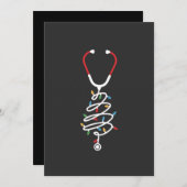 Stethoscoop Medische Benodigdheden Kerstboom Licht Aankondiging (Voorkant / Achterkant)