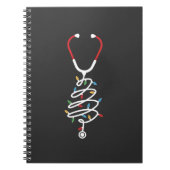 Stethoscoop Medische Benodigdheden Kerstboom Licht Notitieboek (Voorkant)