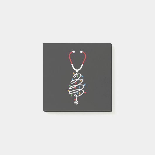 Stethoscoop Medische Benodigdheden Kerstboom Licht Post-it® Notes (Voorkant)