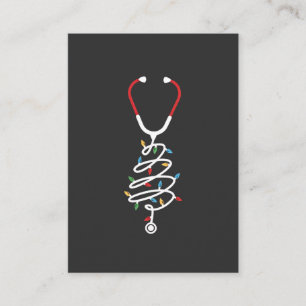 Stethoscoop Medische Benodigdheden Kerstboom Licht Visitekaartje