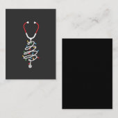 Stethoscoop Medische Benodigdheden Kerstboom Licht Visitekaartje (Voorkant / Achterkant)