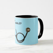 Stethoscoop met aangepaste naam Ringer Mok (Voorkant rechts)