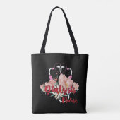 Stethoscoop met Bloemen Dialyse Geregistreerde ver Tote Bag (Achterkant)