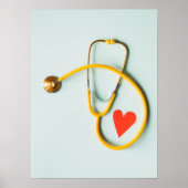 Stethoscoop met hart Eenvoudig medisch ontwerp Poster (Voorkant)