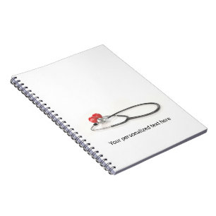 Stethoscoop met Hart Medische Zorg & Gezondheids Notitieboek