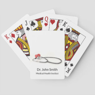 Stethoscoop met Hart Medische Zorg & Gezondheids Pokerkaarten